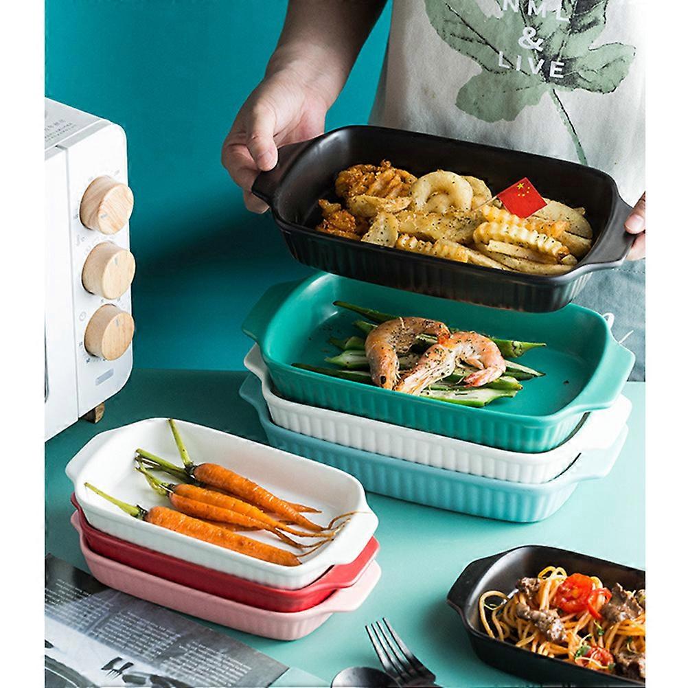 Red Ceramics Baking Tray for Home Use with High Temperature Resistance and Easy Cleaning 10.5 Inches