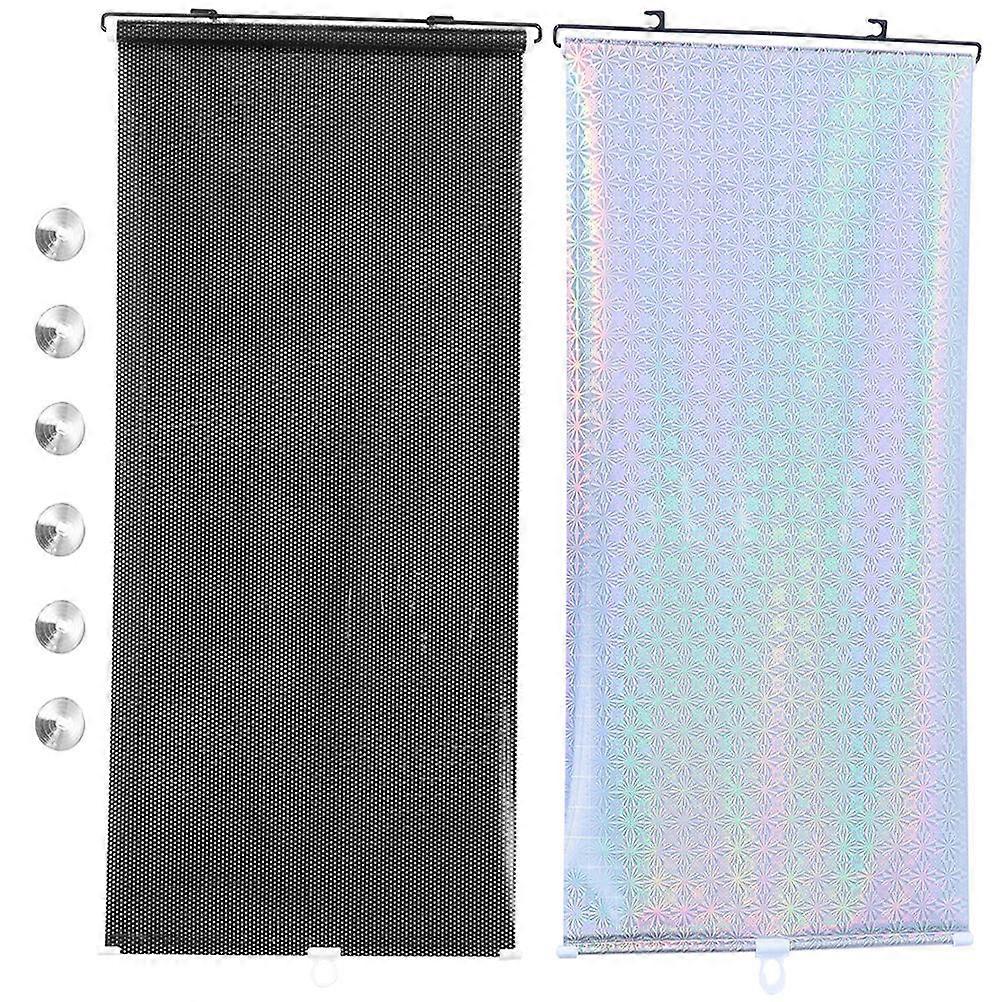 Car Sunshade Side Window Shade Car Rectangular Summer Use 49.2×15.7×0.8in PVC Material 2Pcs