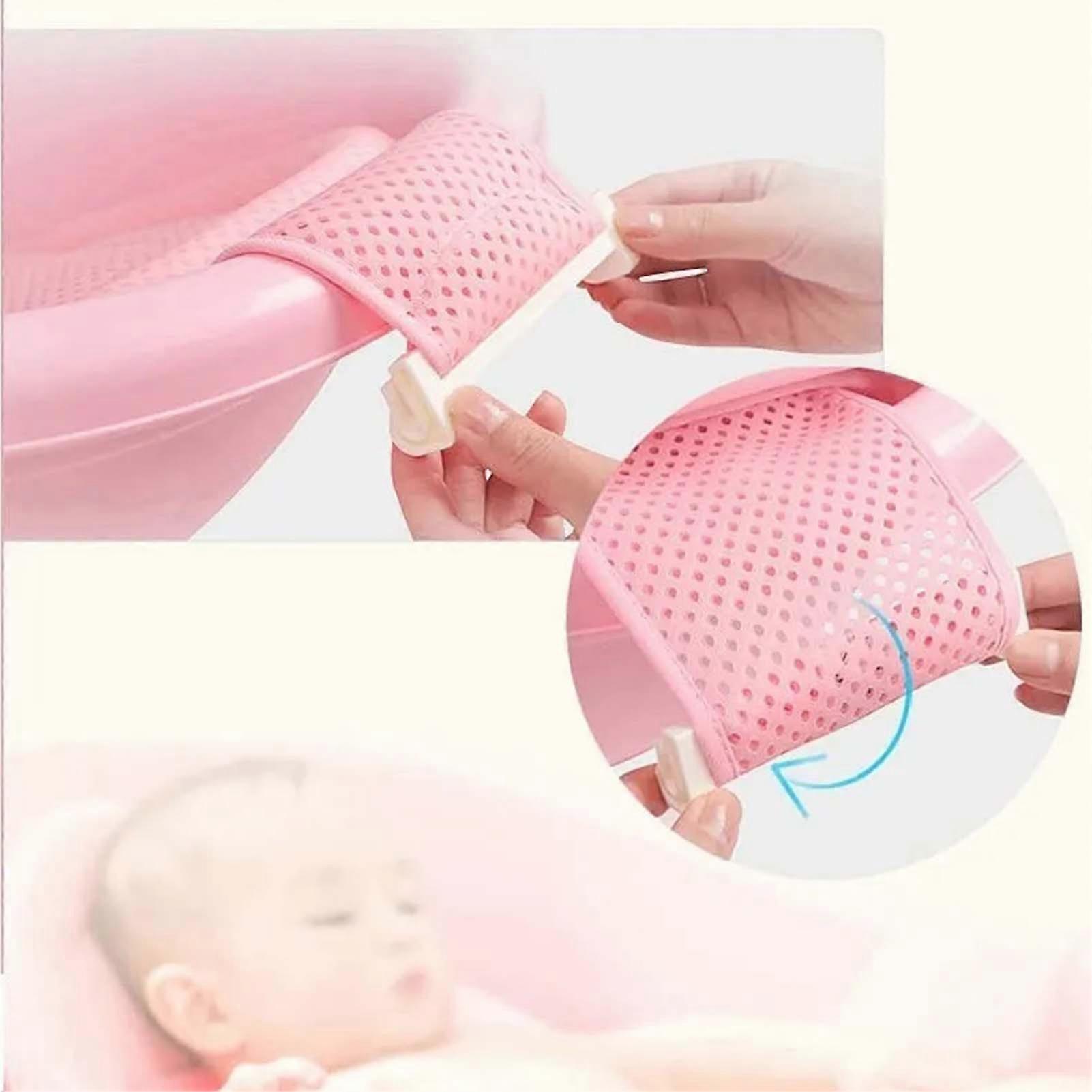 Infants Adjustable Bathing Seat Shower Sling Mesh Hammock Pink