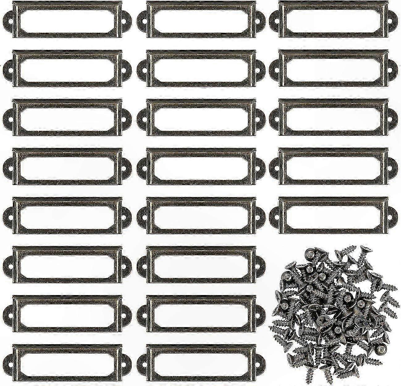 50 Pack Metal Label Holders with Mounting Screws for Organization