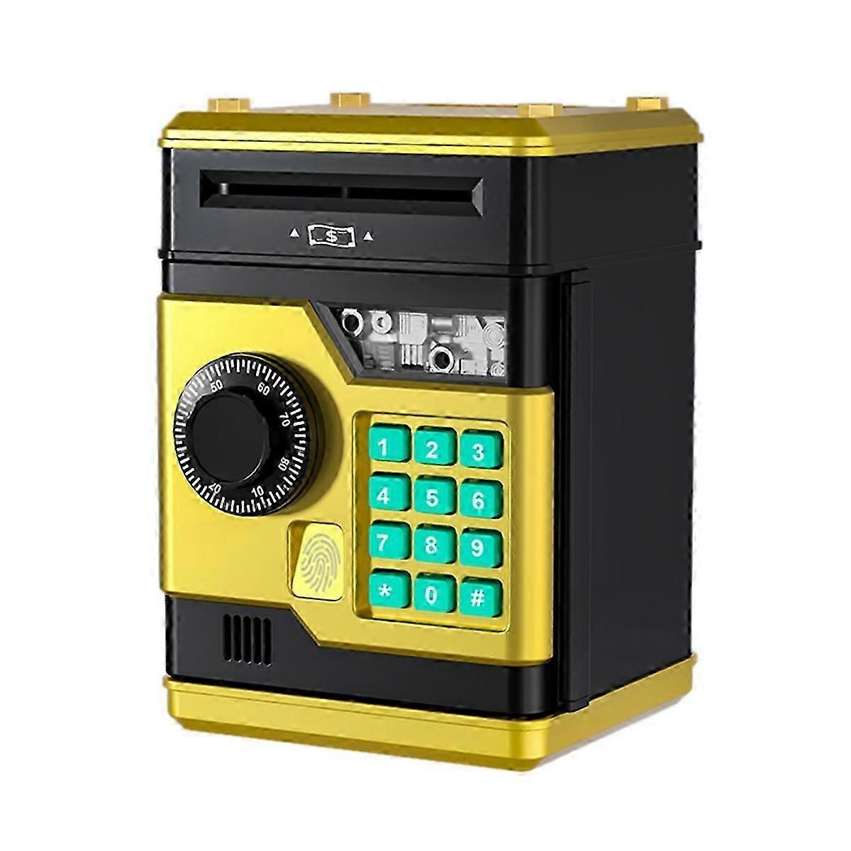 Electronic Piggy Bank Atm Password Money Box Safe Smart Fingerprint Automatic Banking Kids Gift Money Box Gold