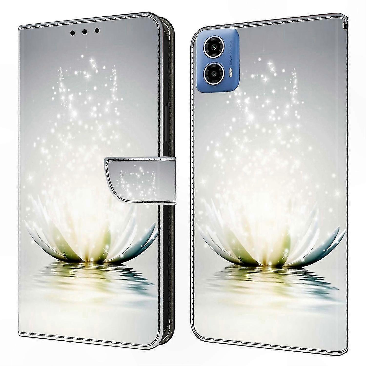 Leather Wallet Case with 3D Pattern for Moto G24 Power, Stand Function Phone Cover