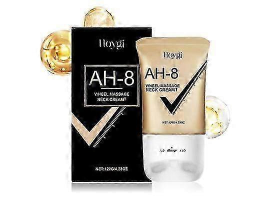AH-8 Firming Neck Cream for Crepey Skin | Hexapeptide & Hyaluronic Acid | Double Roller Massage | Anti-Aging, Lifting & Hydrating Formula