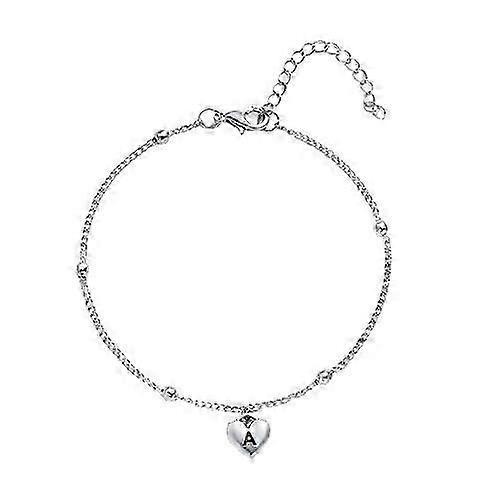 Boho A-Z Letter Anklets For Women Simple Heart Initial Silver Color Anklet Bracelet On Leg Foot Chain Summer Beach Party Jewelry 2025