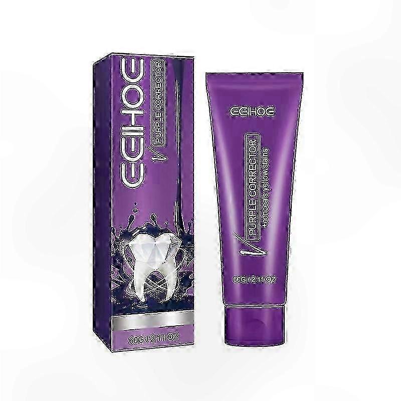 ホワイトニング、シミ除去、歯の強化のための歯磨き粉、パープルフォーミュラ