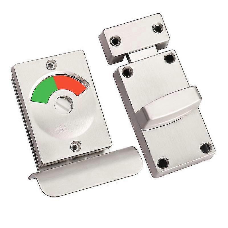 Toilet Door Lock With Red And Green Indicator Replacement Parts Indicating Dormant Lock For Public Toilet(1pcs, Silver)-2025