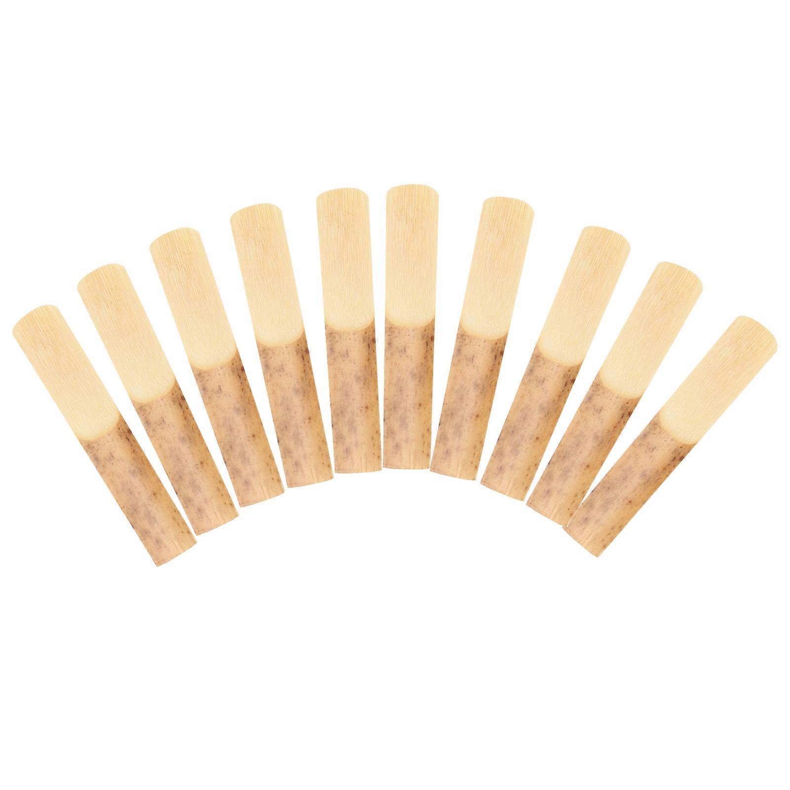 Lot de 10 anches de clarinette avec protection plastique en bambou pour saxophone si bémol 2,5