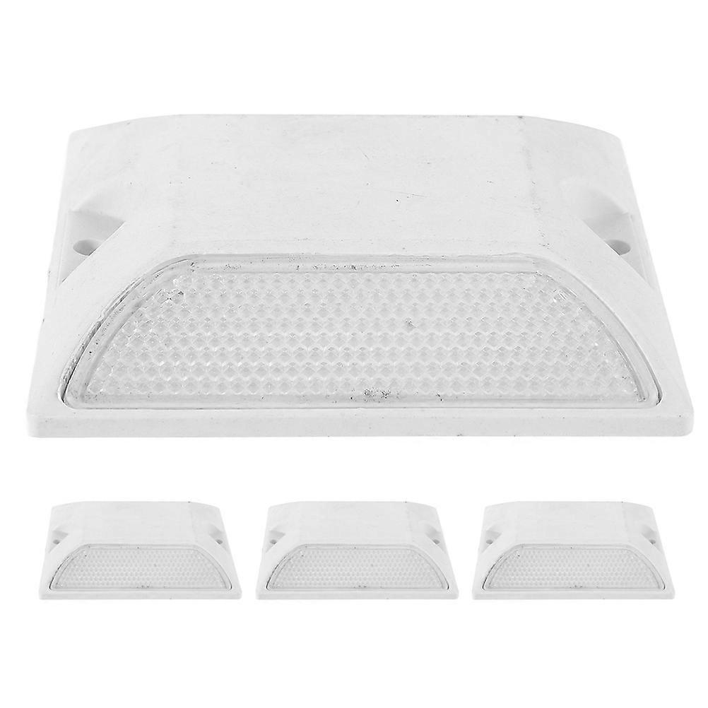 Driveway Reflectors White Plastic Reflective Road Markers 4Pcs Set