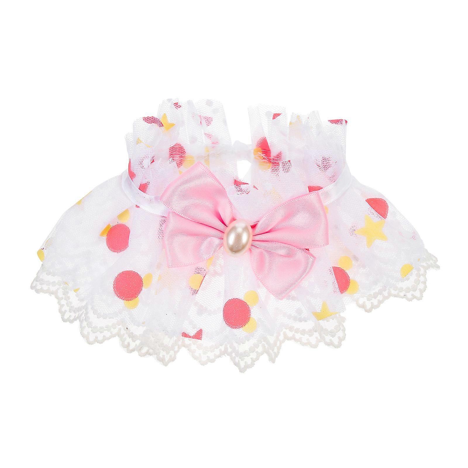 Kitten Collar with Bowknot Pink Pet Neck Ornament for Puppy and Cat