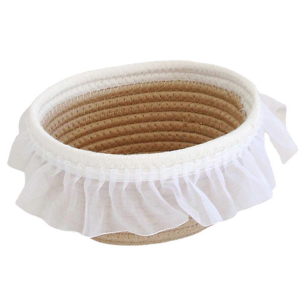 Storage Basket Cotton Rope Desktop Organizer for Snacks Household Multi Color Material for Storage 1Set