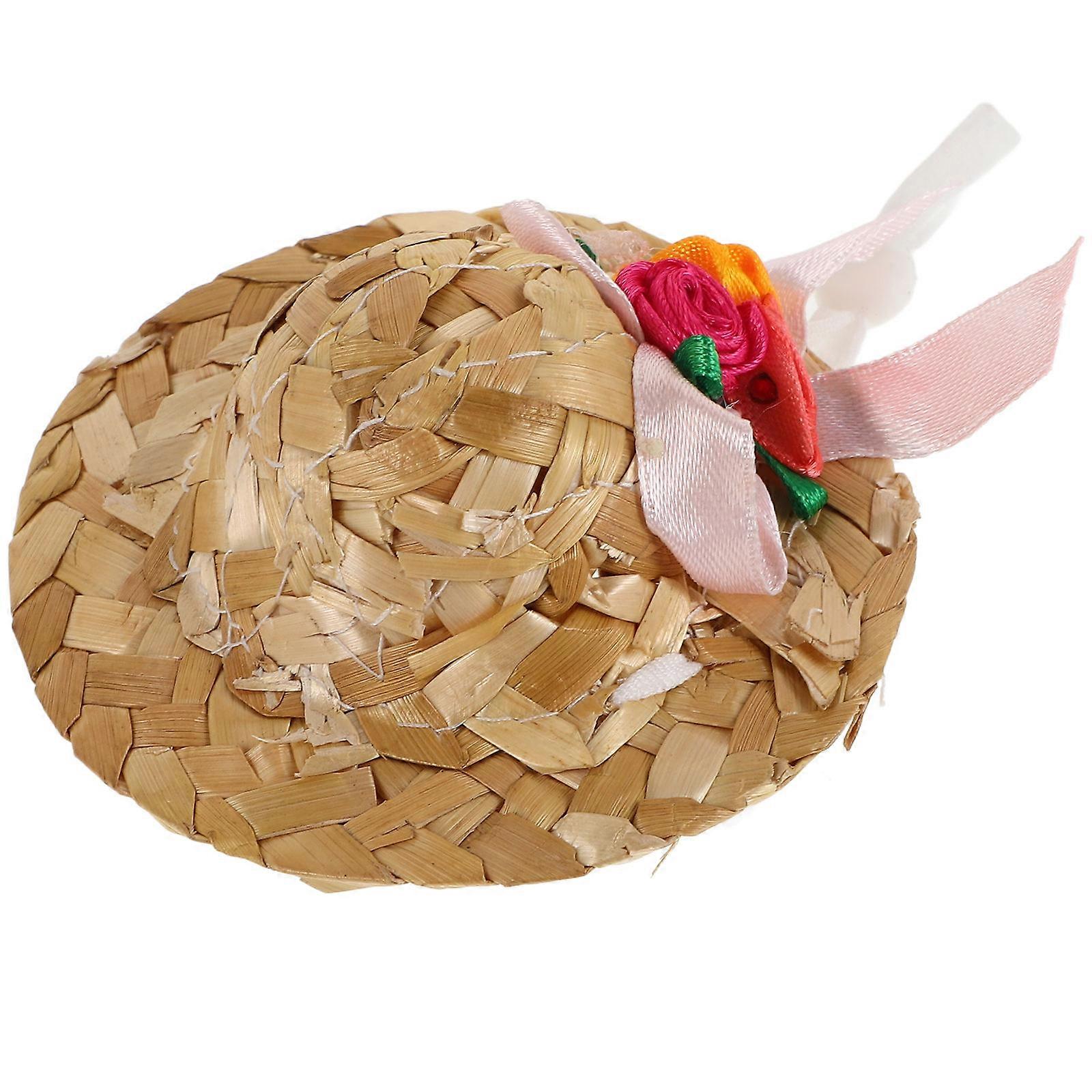 Mini Straw Hat Doll for Pretend Play with Adjustable Fit