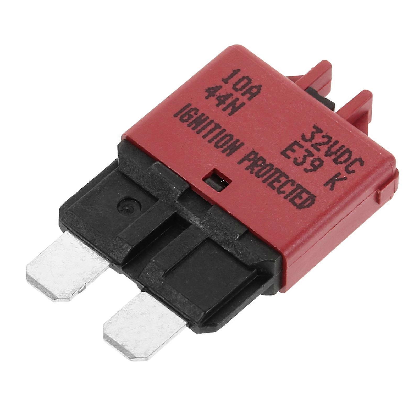 Resettable Fuse Manual Reset 10a 28V Dc Circuit Breaker Trip Fuses Red