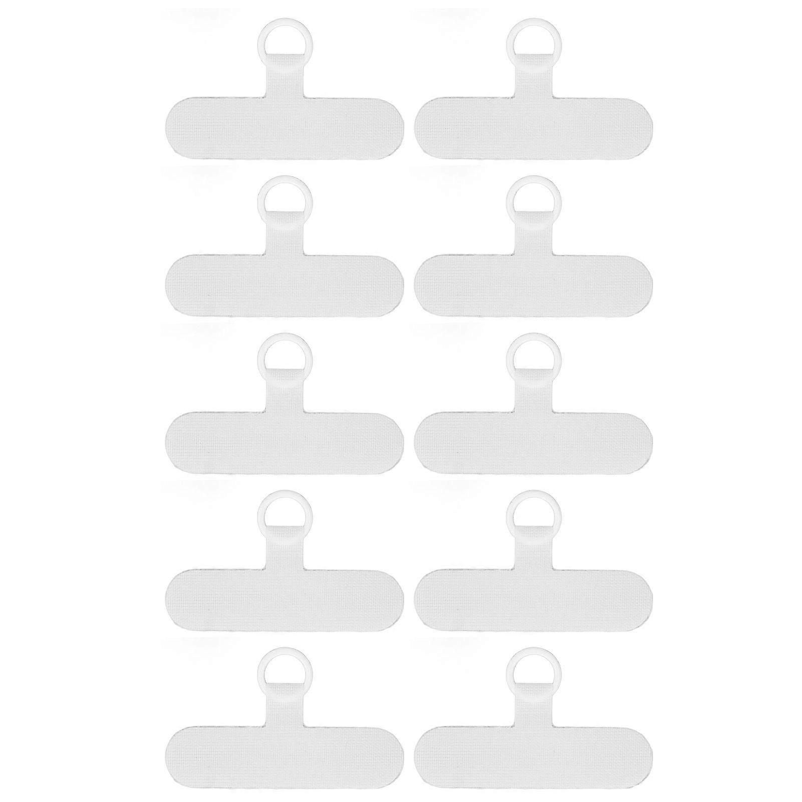 10Pcs Phone Tether Tab Universal Cell Phone Lanyard Patch Without Adhesive for Most Smartphones Preventing Dropping White