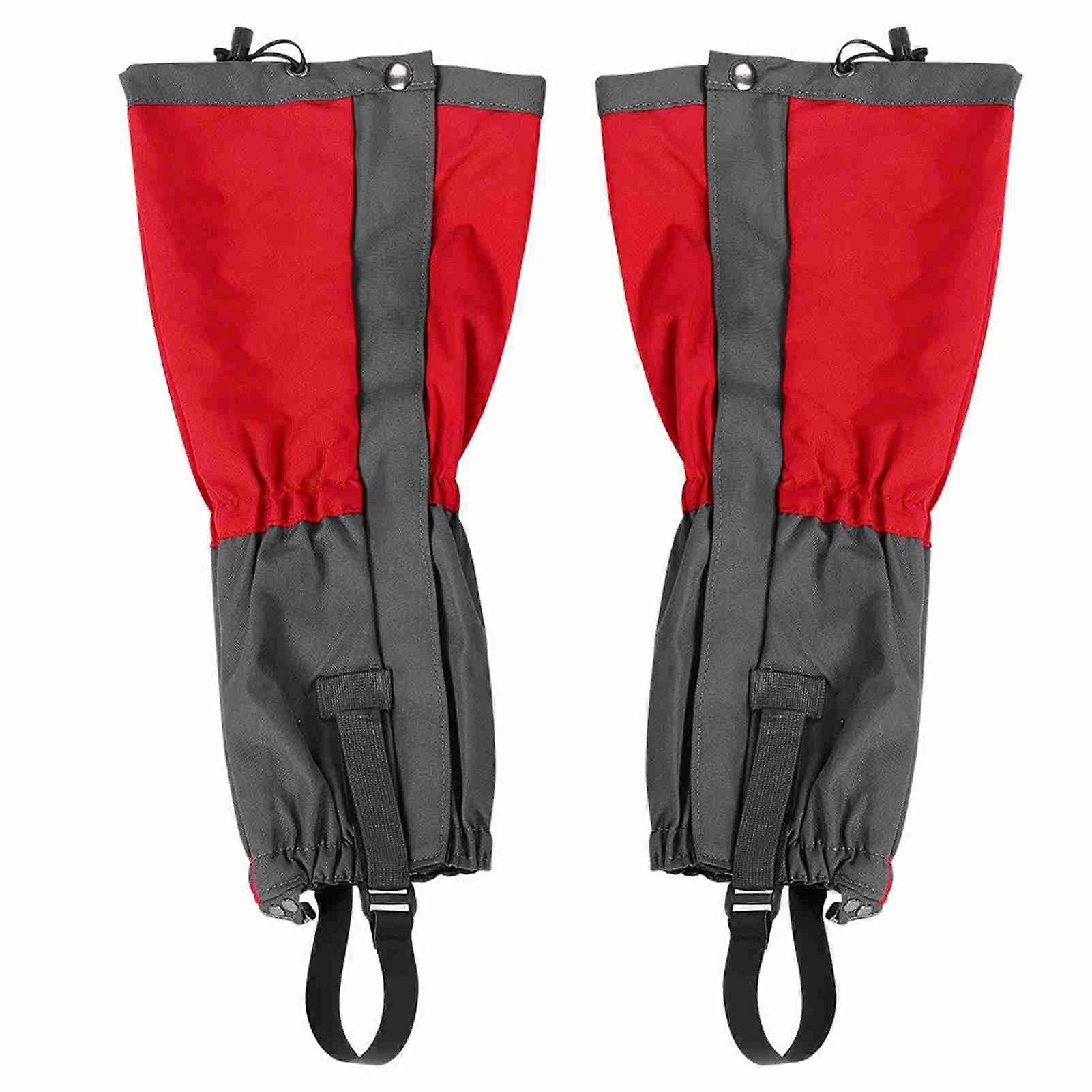 1 paire de sports imperméables en plein air escalade randonnée legging guêtres chaussures chaussures couverture pour adulte rouge