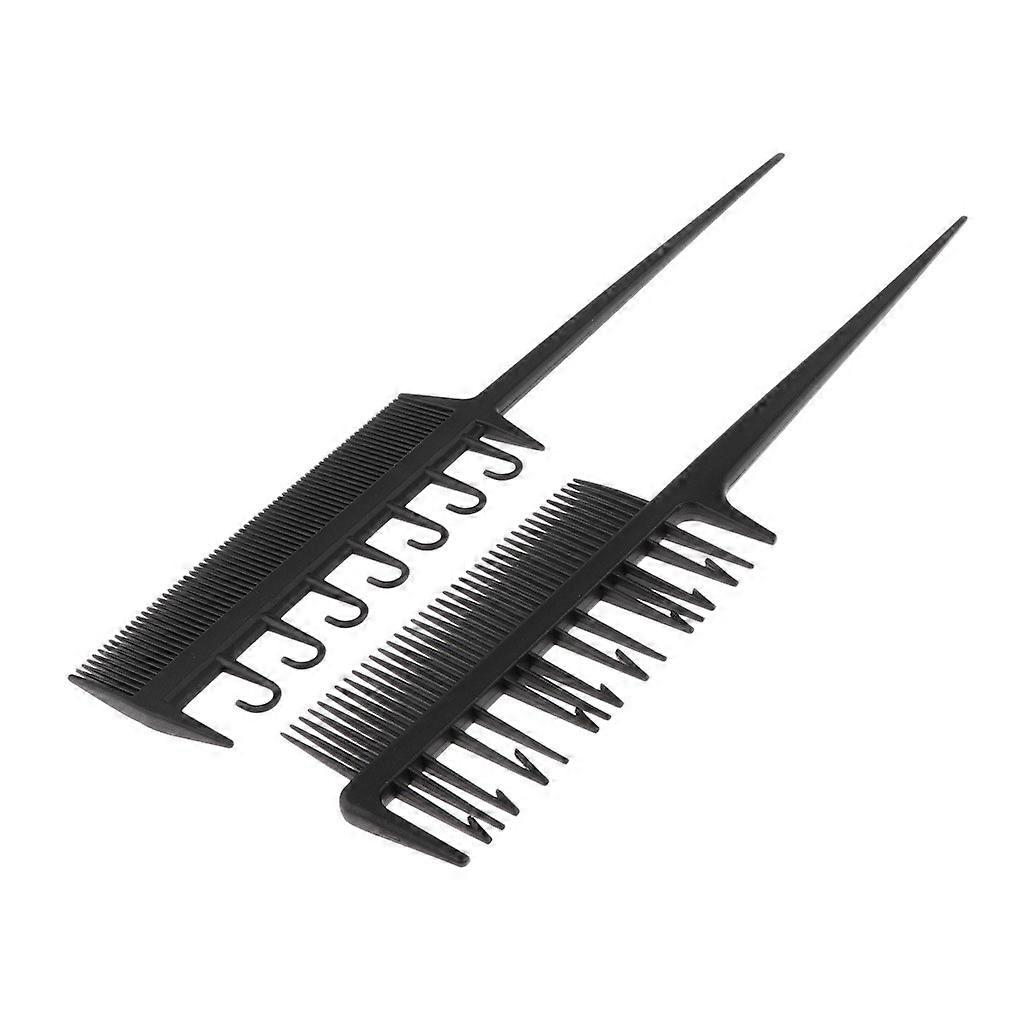 Professional 8.7 Tail Comb (2pcs) - Black Plastic Pintail