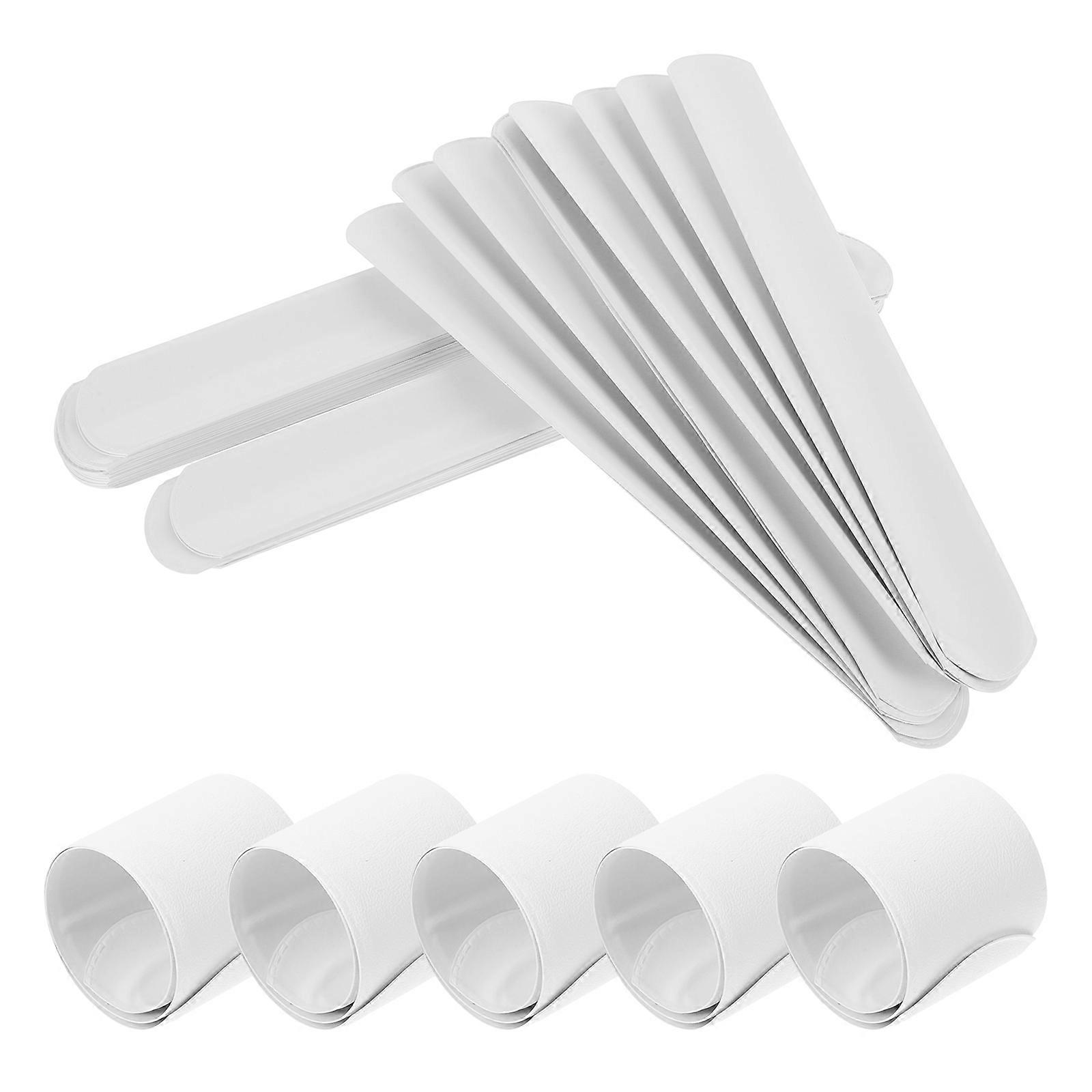 180Pcs White Kids Slap Bracelets DIY Slap Bands for Playing Fun