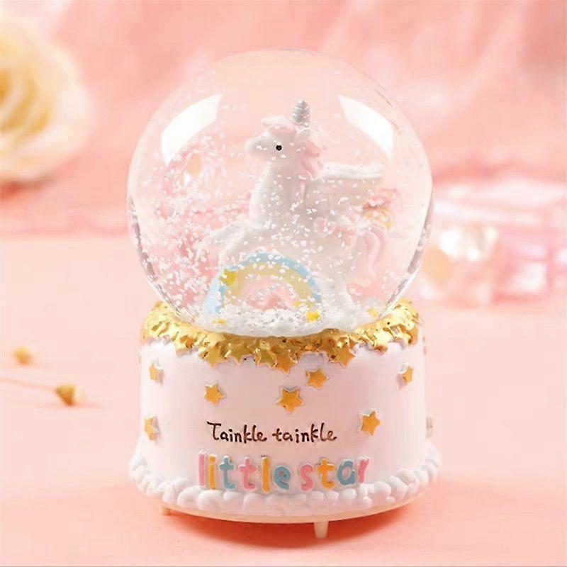 Creative Music Box with Crystal Ball Rotating LED Lights Multiple Themes