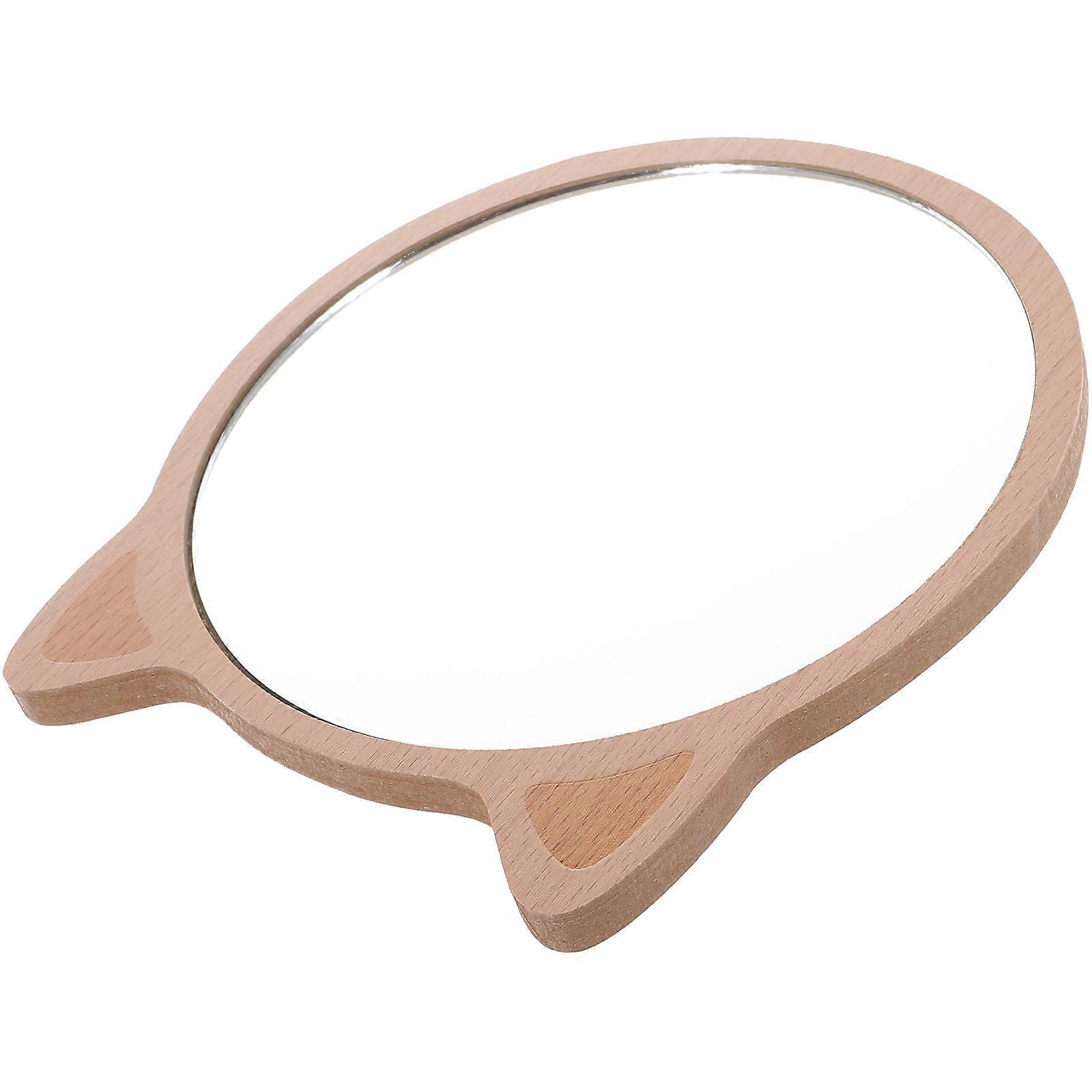 Tabletop Mirror Wooden Desktop Vanity Mirror for Makeup 4Pcs Pack