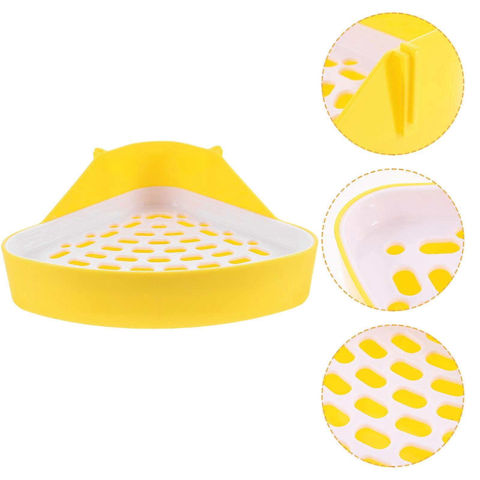 Rabbit Potty Tray for Indoor Use 3Pcs Plastic Triangle Pet Litter Box