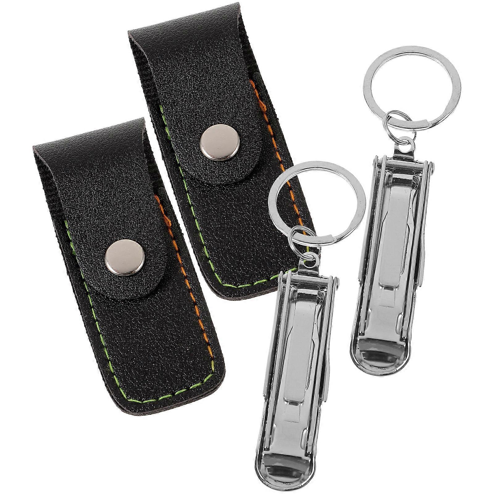 4Sets Silver Nail Clipper with Bottle Opener for Home Use and Storage Bags