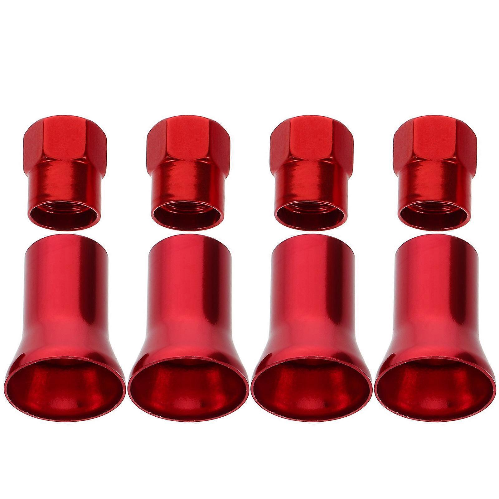 Tire Valve Stem Replacement Tool Stylish Design Valve Stem Caps For Auto Tire Daily Driving Red 8Pcs