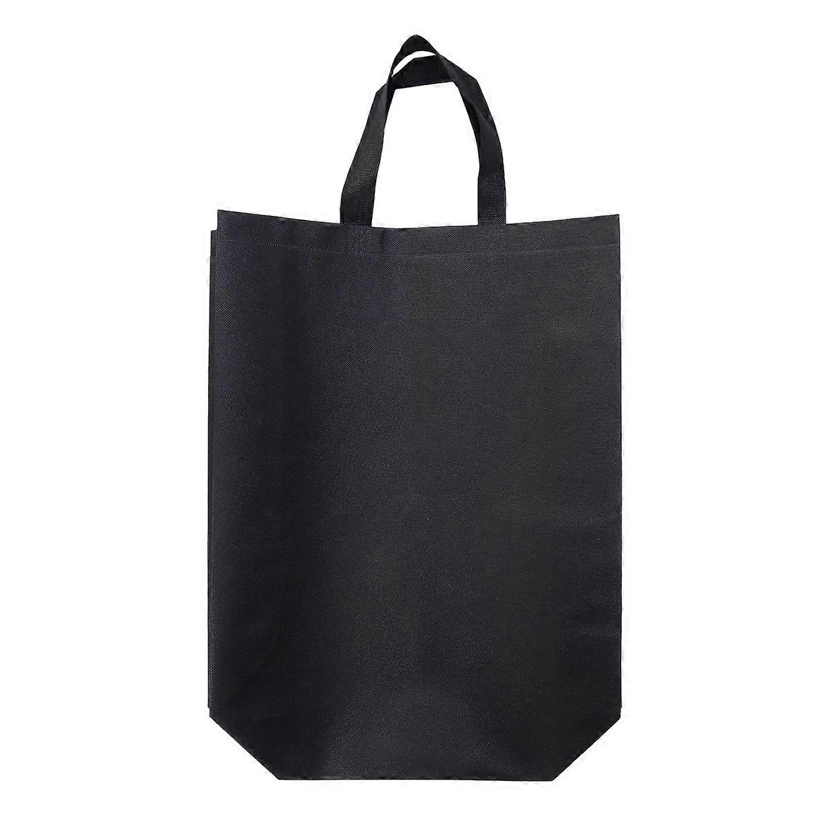Reusable Cloth Bags Non-Woven Fabric Bag Everyday Use Black 35x12x41cm Foldable 2Set