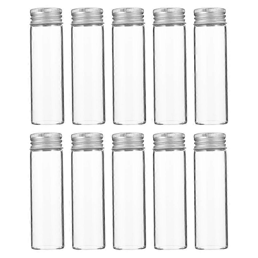 Glass Bottle with Aluminium Cap Clear Glass Bottles for Storage Use 10Pcs