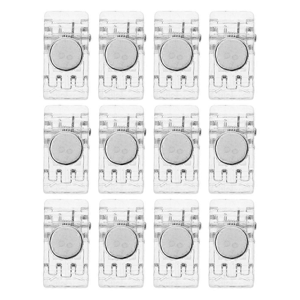 Reusable Magnetic Clips Clear Plastic Refrigerator Magnet Clips 36Pcs