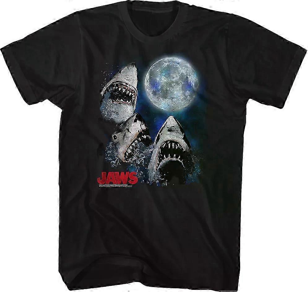 Three Shark Moon Jaws T-shirt Rockinstone