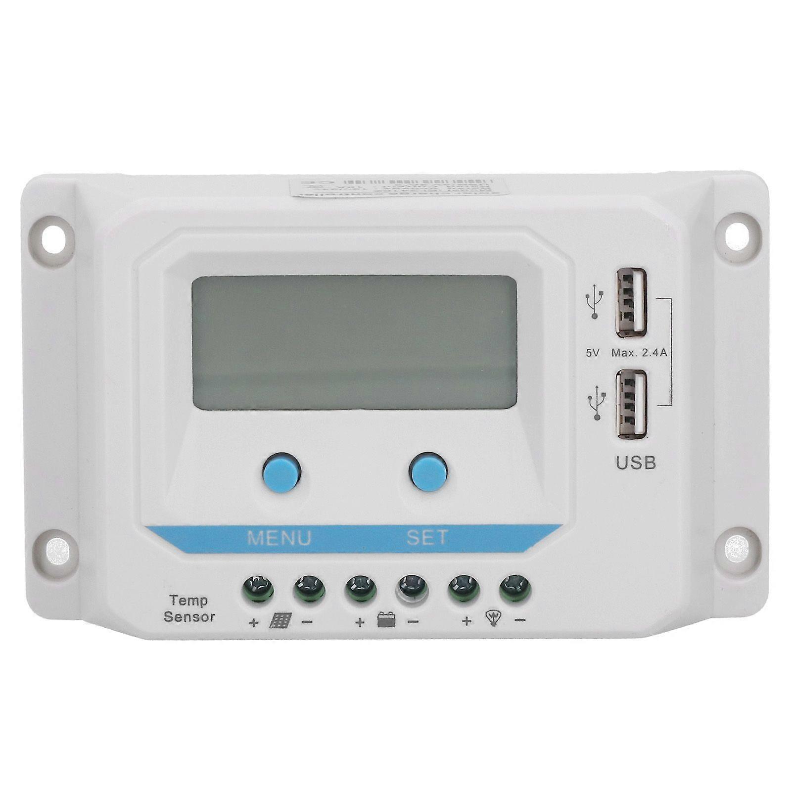 Högkvalitativ EL2410Z 12V/24V solcellsregulator PWM hemregulator 10A