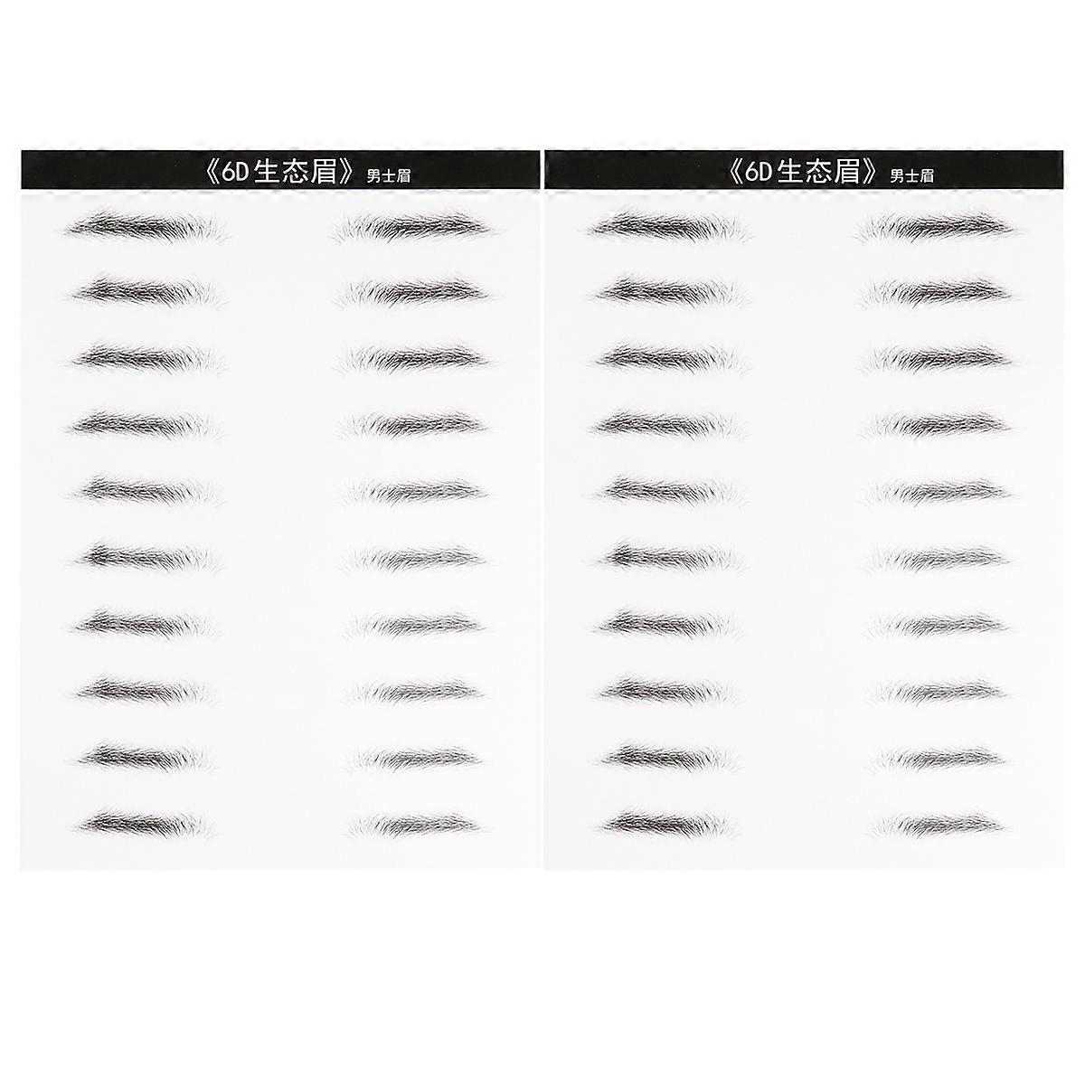 Eyebrow Sticker Waterproof Artificial Eyebrow Patch for Makeup Use 20Pairs