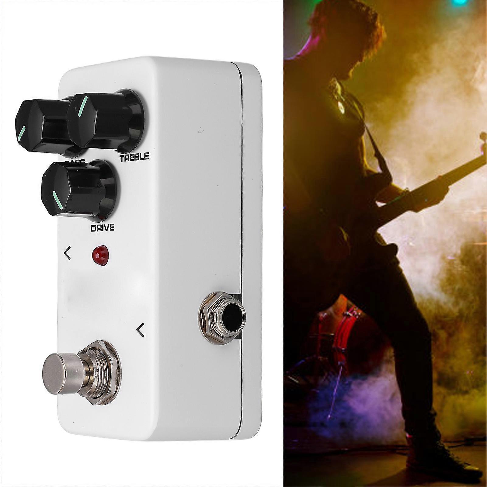 Mini Guitar Effect Pedal BOOSTER Single Adjustable White Metal
