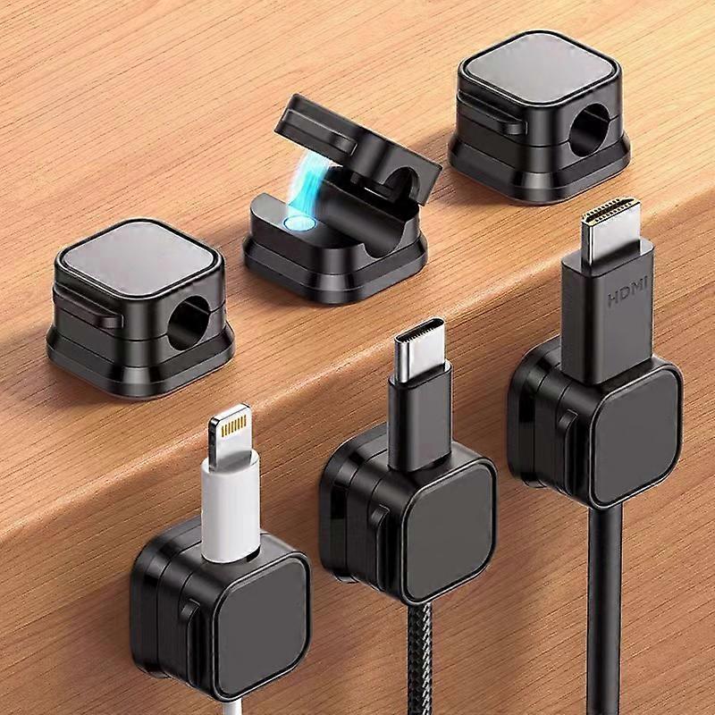 6pcs Magnetic Cable Organizer Wire Keeper Desktop Wall Mounted Cell Phone Data Cable Storage Fixer Cable Clip Plug Hook