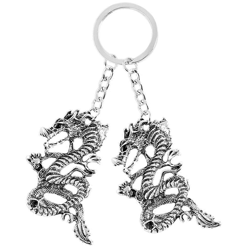 Metal Keychain Dragon Pendant for Decor Creative Hanging Key Ring 8Pcs