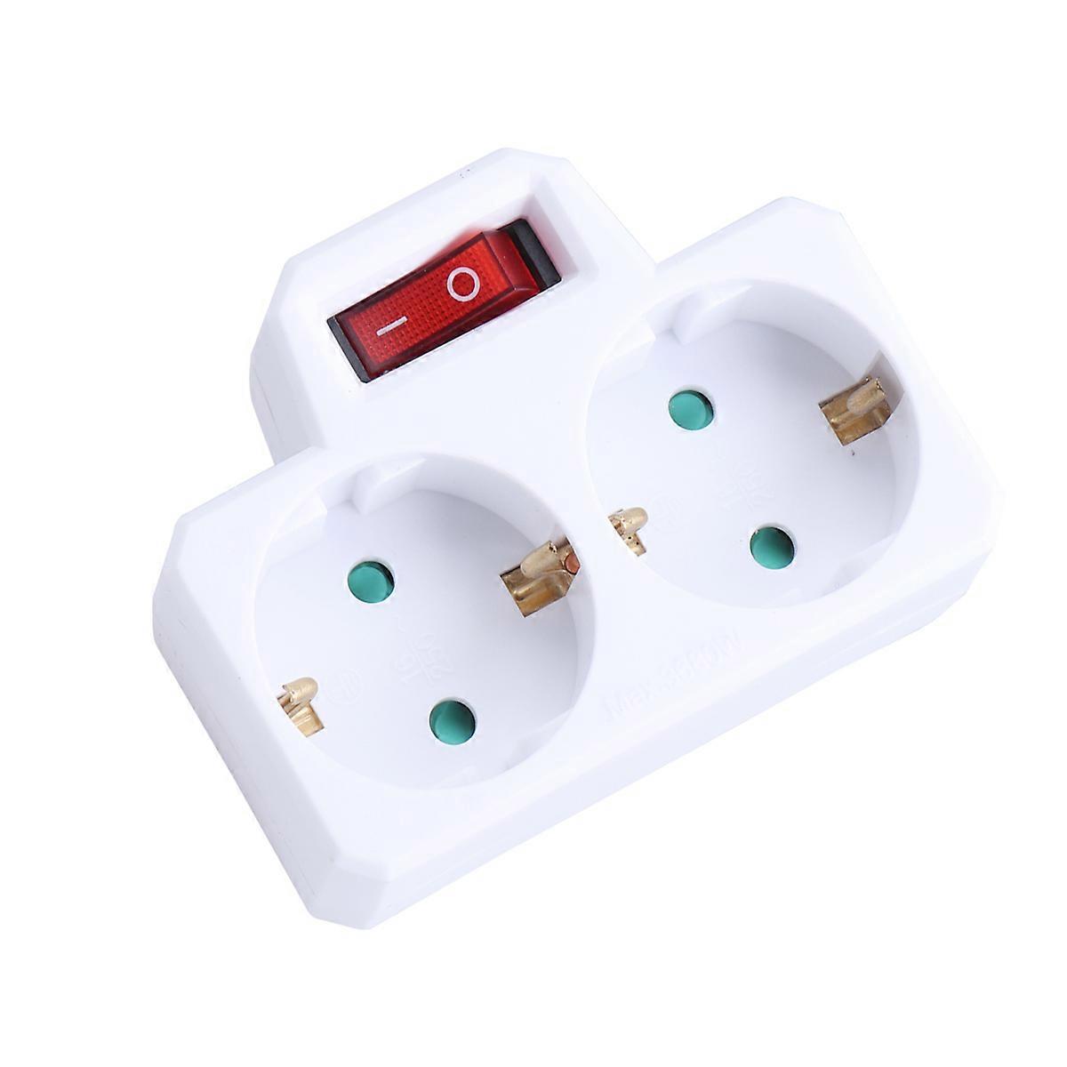 European Conversion Plug 1 to 2 Ways Power Adapter Socket for Home Use