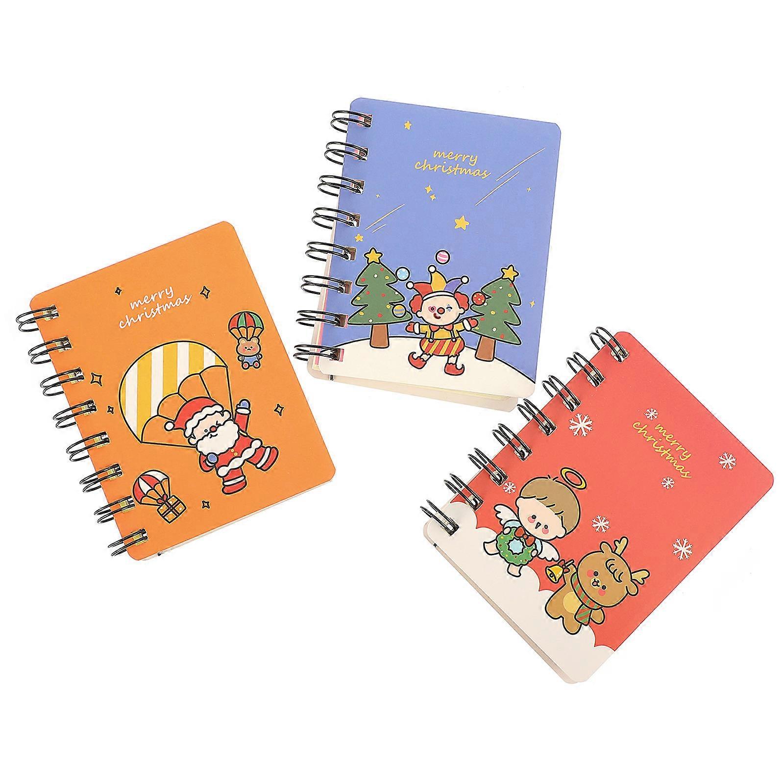 Christmas Coil Notebook Student Stationery for Writing 18Pcs Cartoon Notepads