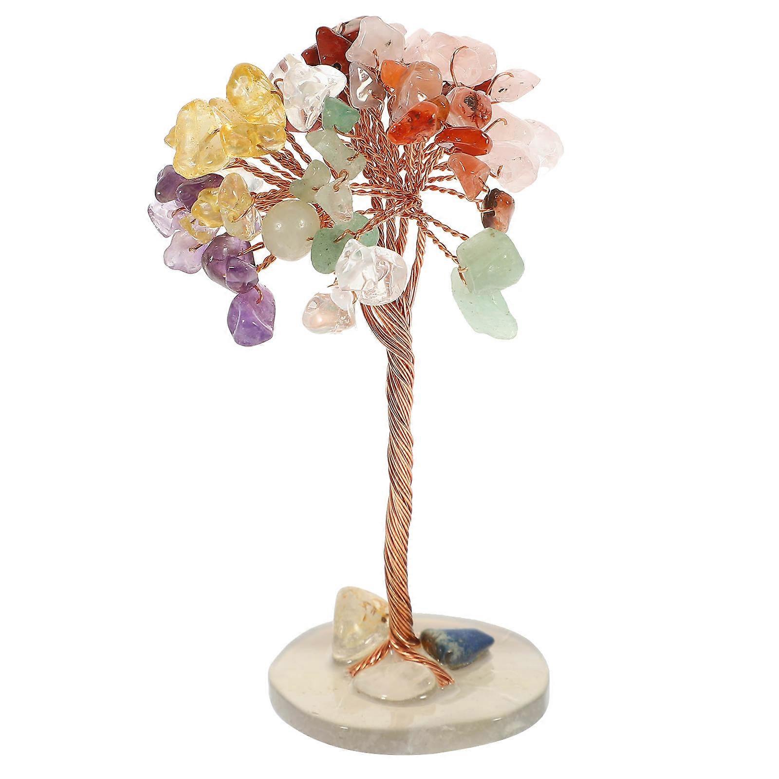 Desktop Crystal Tree Adornment for Decoration 2Pcs Crystal Tree Craft