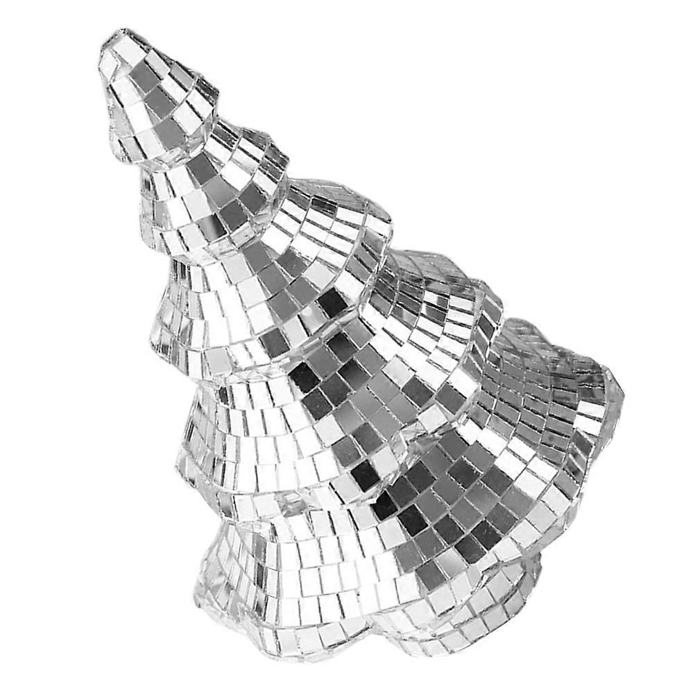 Silver Christmas Miniature Tree for Decor 4Pcs with Tabletop Ornaments