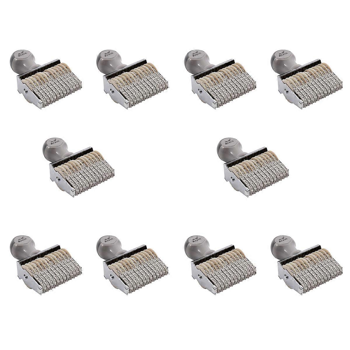  12 Band Self Inking Rubber Stamps Numbering Machine, Grey white