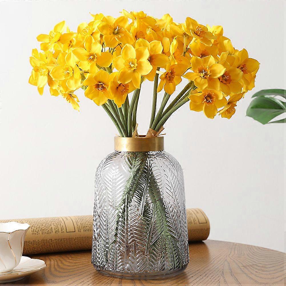 6Pcs Artificial Narcissus Flower Simulation Daffodil Artificial Flower Decoration