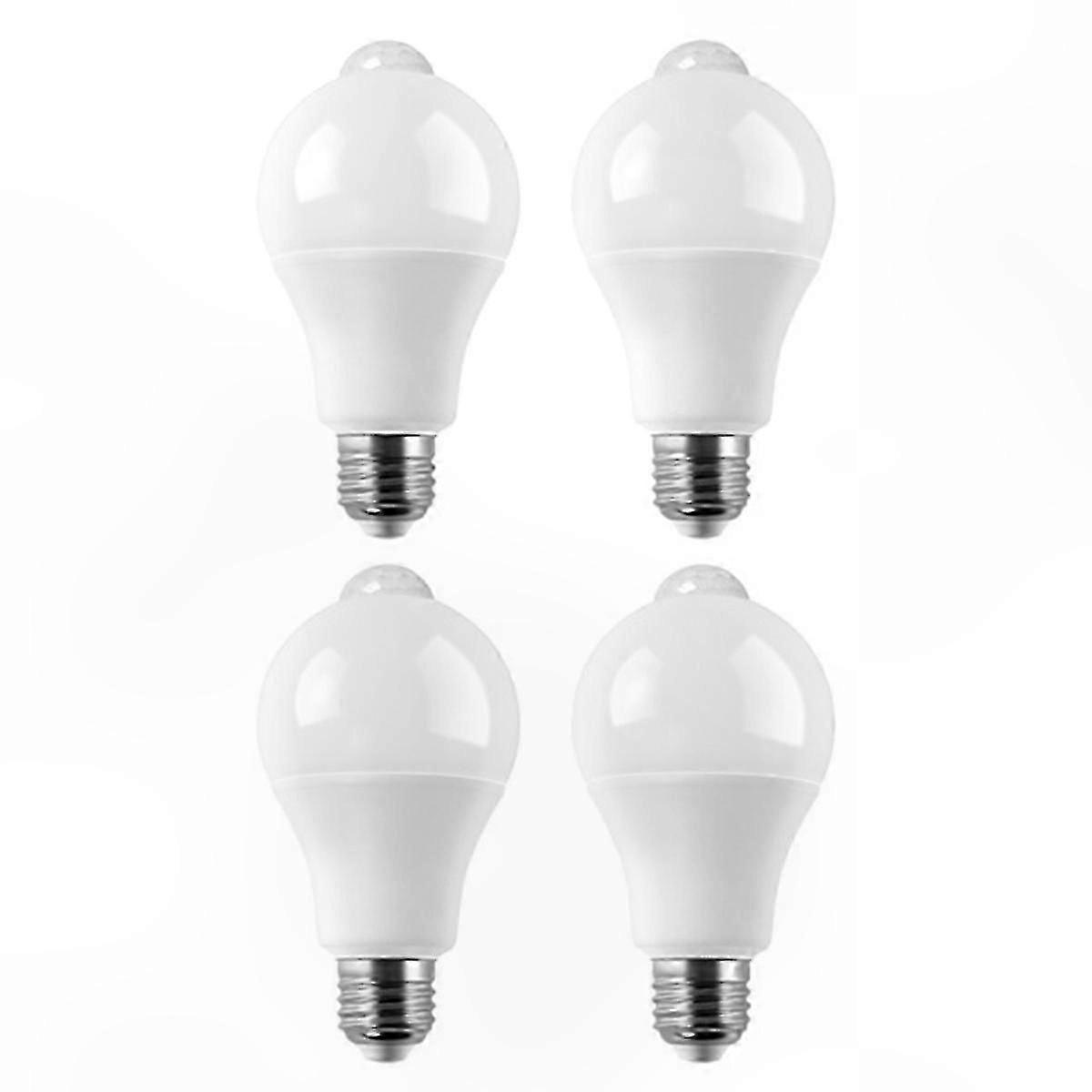 4-Pack E27 LED Motion Sensor Light Bulbs with PIR Technology for Indoor and Outdoor Security Lighting Solutions