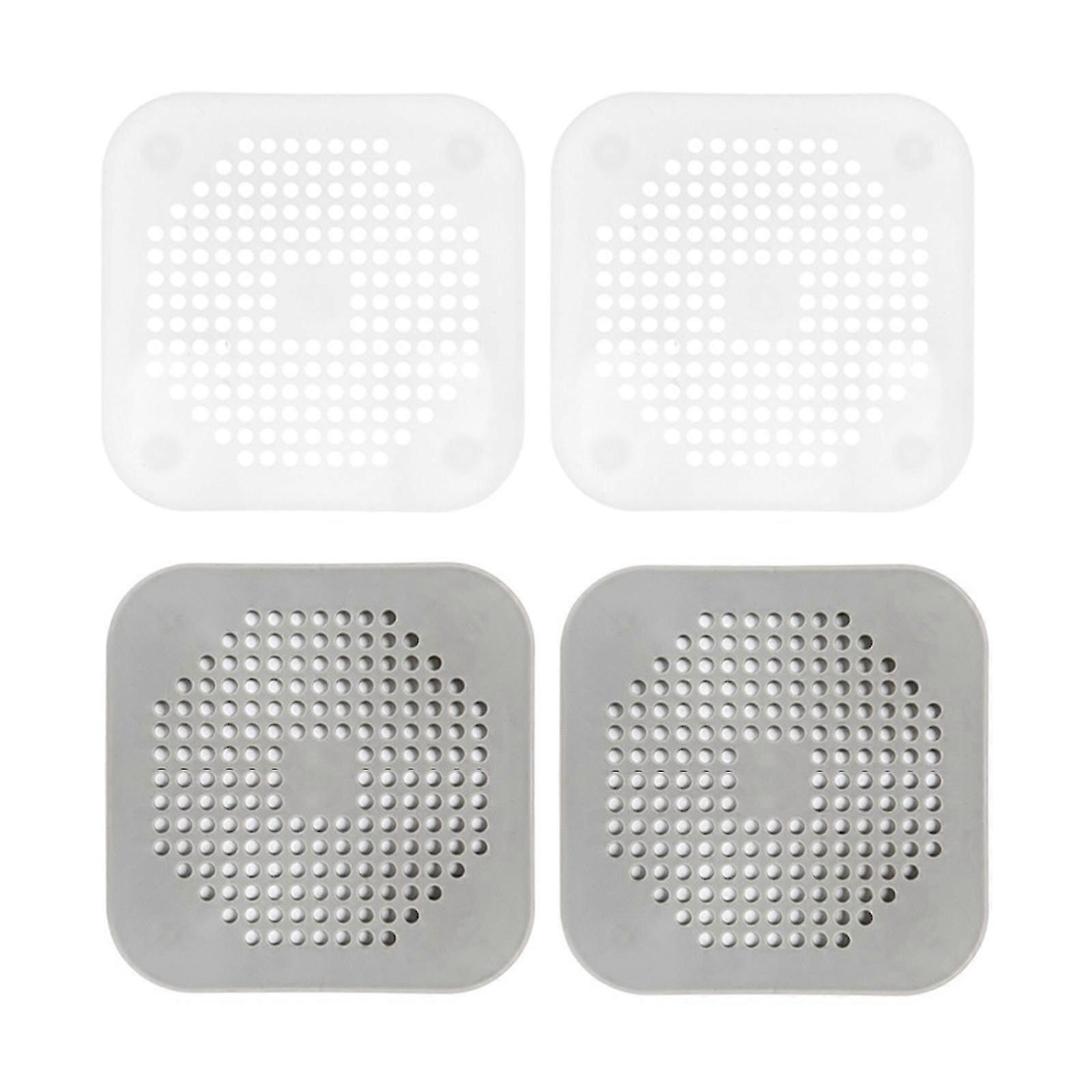 Versatile Drain Protector, Premium Quality Square Drain Cover, Flat Silicone Plug With Suction Cup Strainer For Shower & Kitchen Drain Protector,