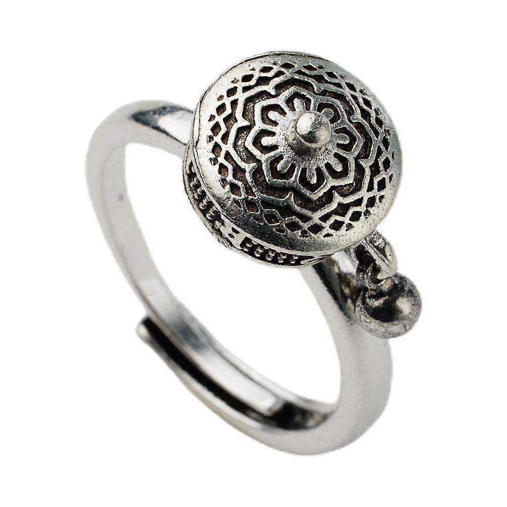Rotating Lotus Anxiety Ring Adjustable Metal Finger Ring For Stress Relief Spinner Bracelet