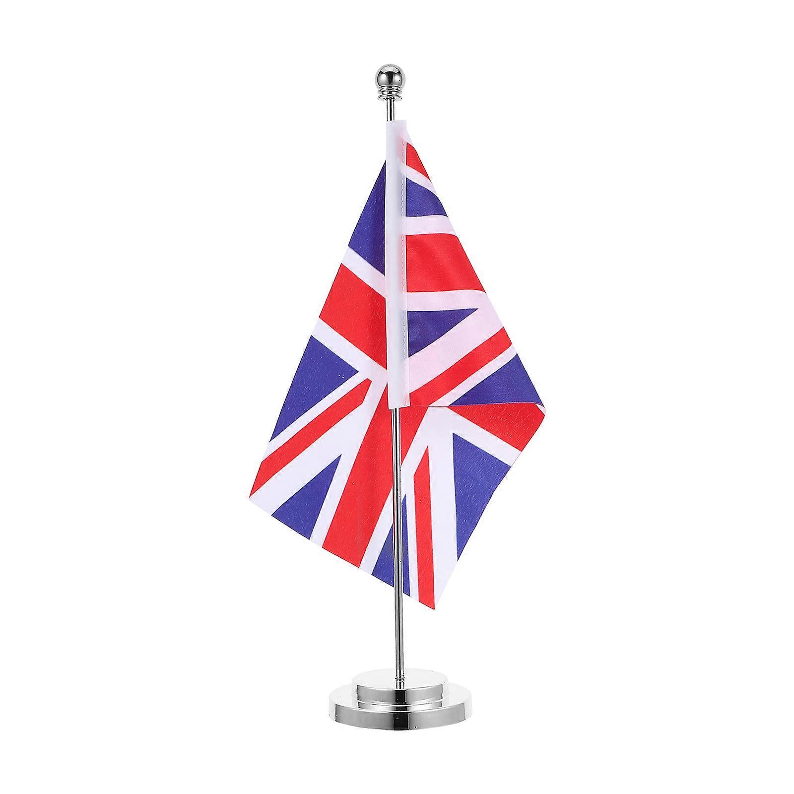 Uk Flag Table Flag Desk Decoration for Celebration 3Pcs Set