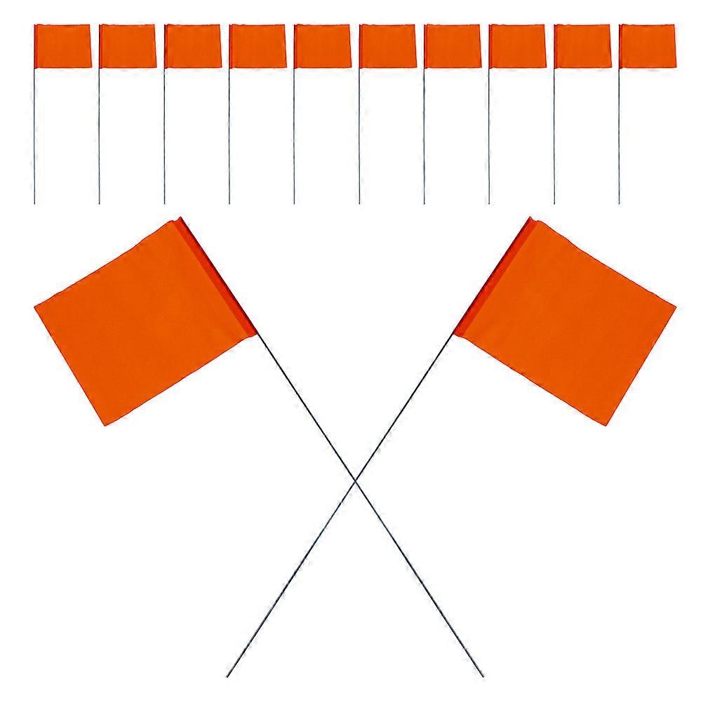 Survey Marking 60Pcs Ground Marker Flags for Lawn Construction Sites Orange Pvc with Steel Wire Spikes for Boundary Identification