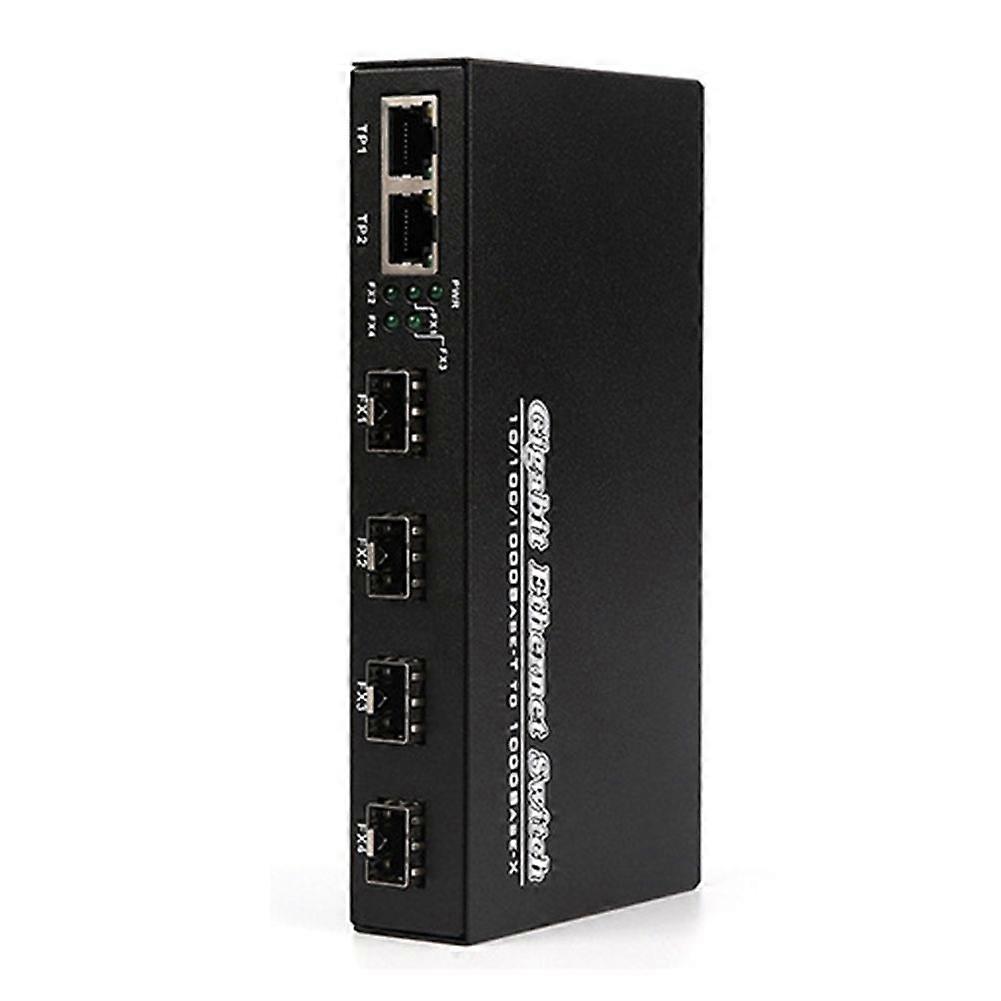 Gigabit SFP Media Converter 4 SFP to 2 RJ45 Transceiver EU PLUG