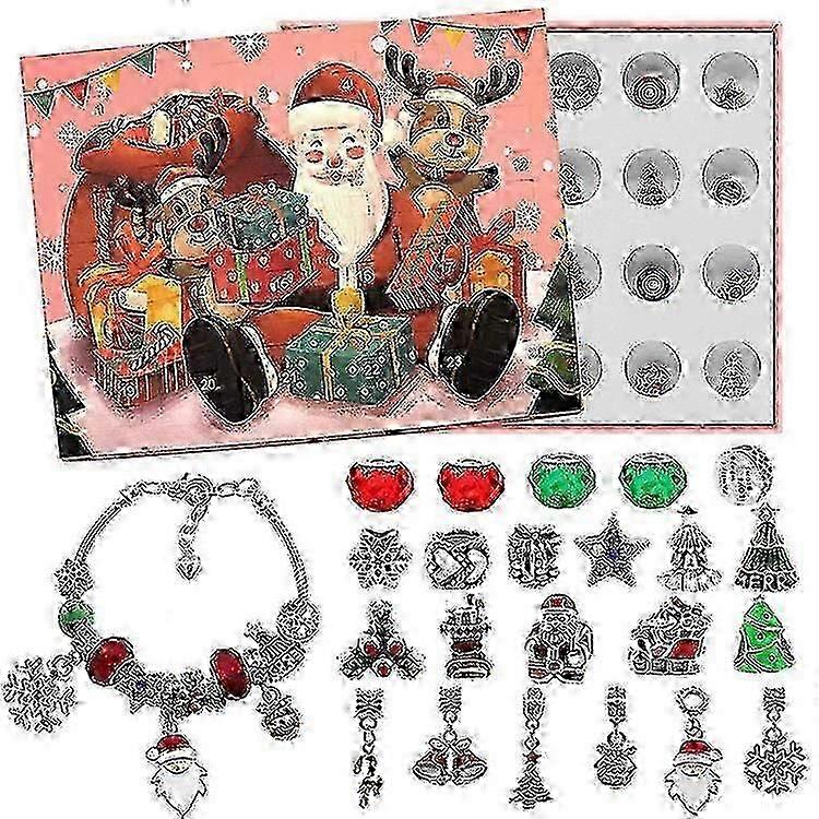 Advent Ημερολόγιο Χριστούγεννα κράμα τυφλό κουτί διακοσμήσεις στολίδια βραχιόλι κοσμήματα τυφλό κουτί συλλογή στολίδια διακόσμηση