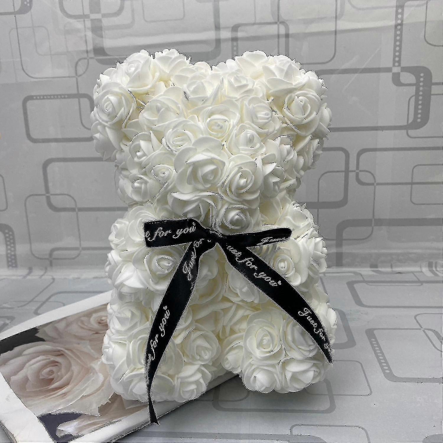 25cm Rosa Rosa Urso Rosa Flor De Natal