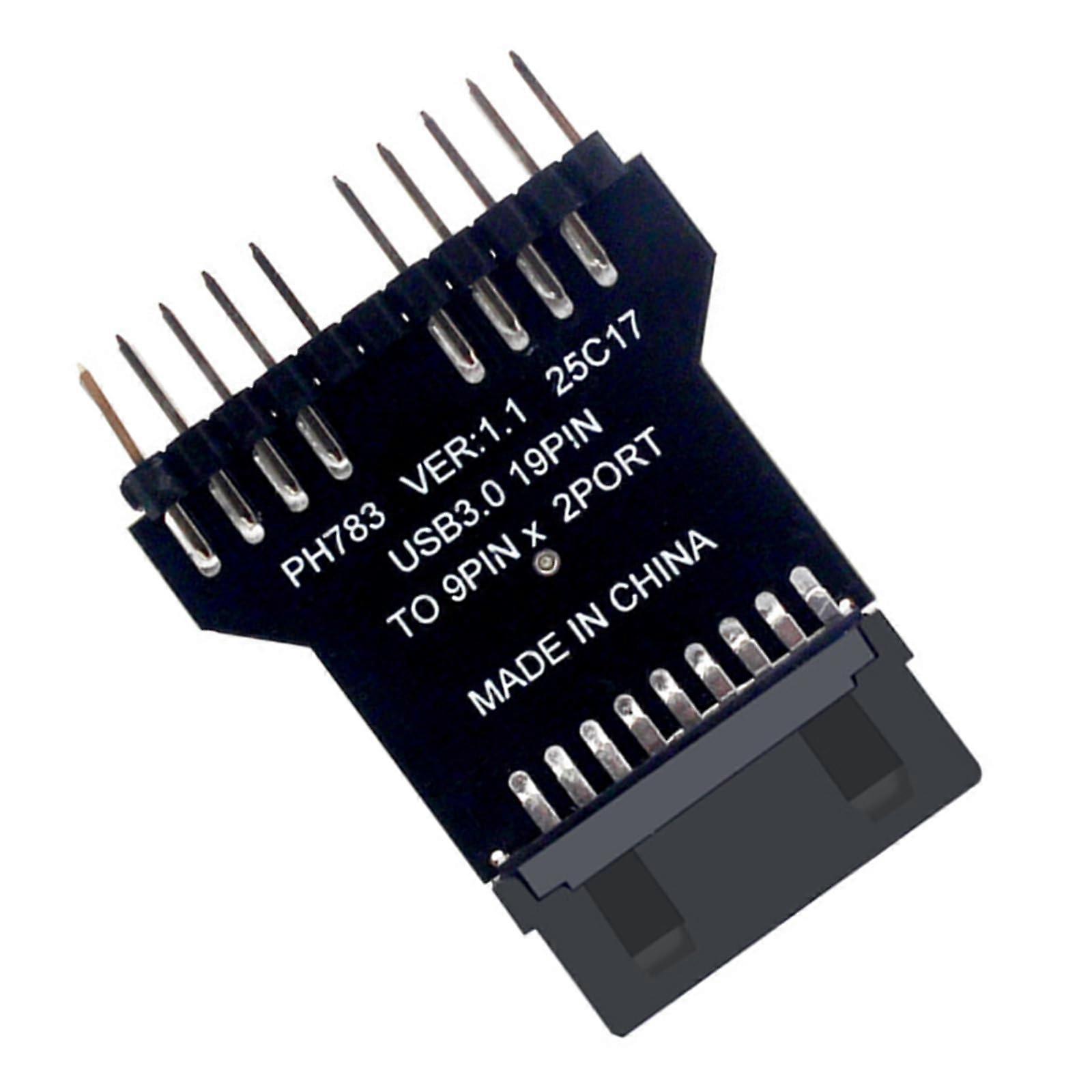 USB 2.0 Splitter 19Pin Internal USB Header, Double Port Motherboard Adapter For PC Builds