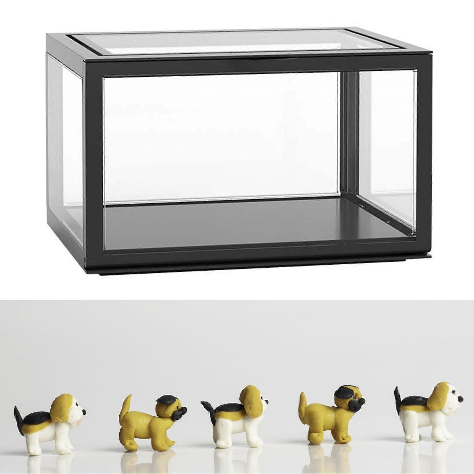 Figure Organizer Desktop Doll Acrylic Display Cabinet High Transparency Sealed Dustproof Show Case Black 